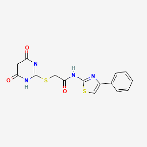 2-[(4,6-dioxo-1,4,5,6-tetrahydropyrimidin-2-yl)sulfanyl]-N-(4-phenyl-1,3-thiazol-2-yl)acetamide