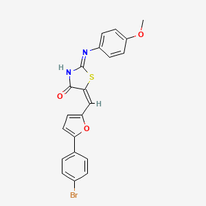 (5E)-5-[[5-(4-bromophenyl)furan-2-yl]methylidene]-2-(4-methoxyanilino)-1,3-thiazol-4-one