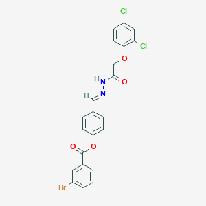 4-[(E)-{2-[(2,4-dichlorophenoxy)acetyl]hydrazinylidene}methyl]phenyl 3-bromobenzoate