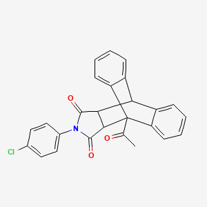 1-Acetyl-17-(4-chlorophenyl)-17-azapentacyclo[6.6.5.0~2,7~.0~9,14~.0~15,19~]nonadeca-2,4,6,9,11,13-hexaene-16,18-dione (non-preferred name)