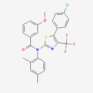 molecular formula C26H20ClF3N2O2S B11532320 N-[5-(4-chlorophenyl)-4-(trifluoromethyl)-1,3-thiazol-2-yl]-N-(2,4-dimethylphenyl)-3-methoxybenzamide CAS No. 5800-62-4