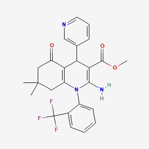 Methyl 2-amino-7,7-dimethyl-5-oxo-4-(pyridin-3-yl)-1-[2-(trifluoromethyl)phenyl]-1,4,5,6,7,8-hexahydroquinoline-3-carboxylate