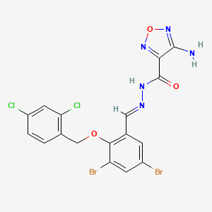 molecular formula C17H11Br2Cl2N5O3 B11532346 4-amino-N'-[(E)-{3,5-dibromo-2-[(2,4-dichlorobenzyl)oxy]phenyl}methylidene]-1,2,5-oxadiazole-3-carbohydrazide 