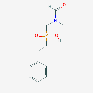 molecular formula C11H16NO3P B11532359 Phosphinic acid, [(methyl)(formyl)amino]methyl(2-phenylethyl)- 