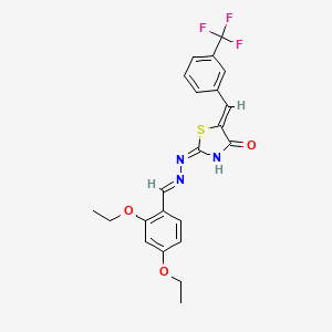 (2E,5Z)-2-[(2E)-(2,4-diethoxybenzylidene)hydrazinylidene]-5-[3-(trifluoromethyl)benzylidene]-1,3-thiazolidin-4-one