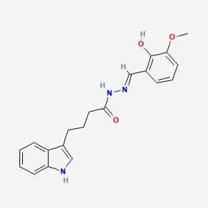 N'-[(E)-(2-hydroxy-3-methoxyphenyl)methylidene]-4-(1H-indol-3-yl)butanehydrazide