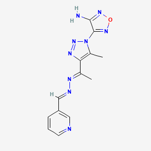 4-(5-methyl-4-{(1E)-1-[(2E)-(pyridin-3-ylmethylidene)hydrazinylidene]ethyl}-1H-1,2,3-triazol-1-yl)-1,2,5-oxadiazol-3-amine