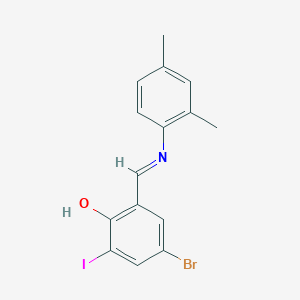 4-Bromo-2-[(E)-[(2,4-dimethylphenyl)imino]methyl]-6-iodophenol