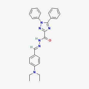 molecular formula C26H26N6O B11532406 N'-[(E)-[4-(Diethylamino)phenyl]methylidene]-1,5-diphenyl-1H-1,2,4-triazole-3-carbohydrazide 