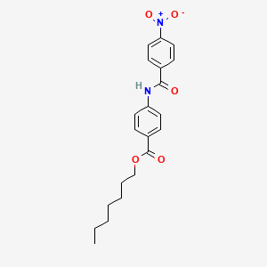 molecular formula C21H24N2O5 B11532407 Heptyl 4-{[(4-nitrophenyl)carbonyl]amino}benzoate 