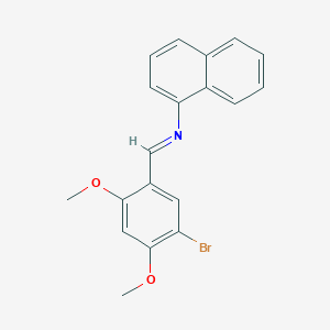 molecular formula C19H16BrNO2 B11532438 N-[(E)-(5-bromo-2,4-dimethoxyphenyl)methylidene]naphthalen-1-amine 