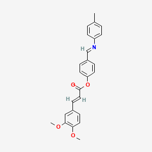 4-[(E)-[(4-Methylphenyl)imino]methyl]phenyl (2E)-3-(3,4-dimethoxyphenyl)prop-2-enoate