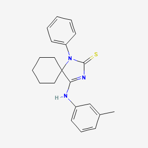 molecular formula C21H23N3S B11532530 (4Z)-4-[(3-methylphenyl)imino]-1-phenyl-1,3-diazaspiro[4.5]decane-2-thione 