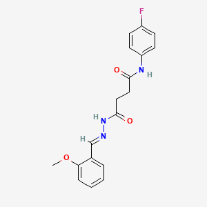 molecular formula C18H18FN3O3 B11532544 N-(4-fluorophenyl)-4-[(2E)-2-(2-methoxybenzylidene)hydrazinyl]-4-oxobutanamide 