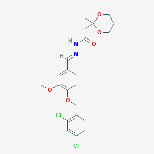 N'-((1E)-{4-[(2,4-dichlorobenzyl)oxy]-3-methoxyphenyl}methylene)-2-(2-methyl-1,3-dioxan-2-yl)acetohydrazide