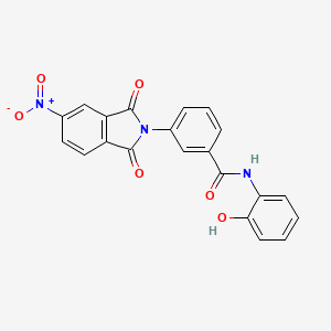 molecular formula C21H13N3O6 B11532563 N-(2-hydroxyphenyl)-3-(5-nitro-1,3-dioxo-1,3-dihydro-2H-isoindol-2-yl)benzamide 