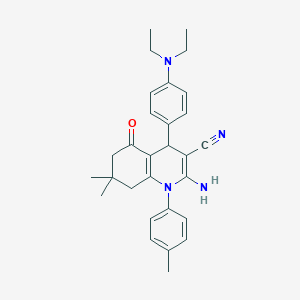 2-Amino-4-(4-(diethylamino)phenyl)-7,7-dimethyl-5-oxo-1-(p-tolyl)-1,4,5,6,7,8-hexahydroquinoline-3-carbonitrile