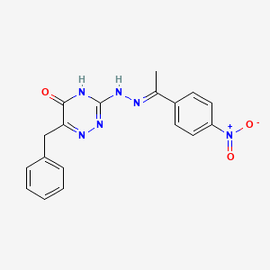 6-benzyl-3-{(2E)-2-[1-(4-nitrophenyl)ethylidene]hydrazinyl}-1,2,4-triazin-5(2H)-one