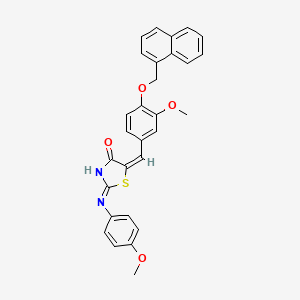 molecular formula C29H24N2O4S B11532617 (2Z,5E)-5-[3-methoxy-4-(naphthalen-1-ylmethoxy)benzylidene]-2-[(4-methoxyphenyl)imino]-1,3-thiazolidin-4-one 