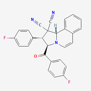 molecular formula C27H17F2N3O B11532619 (2R,3R,10bS)-2-(4-fluorophenyl)-3-[(4-fluorophenyl)carbonyl]-2,3-dihydropyrrolo[2,1-a]isoquinoline-1,1(10bH)-dicarbonitrile 