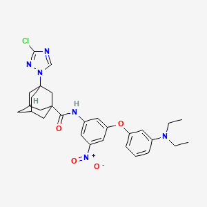 molecular formula C29H33ClN6O4 B11532639 3-(3-Chloro-1H-1,2,4-triazol-1-YL)-N-{3-[3-(diethylamino)phenoxy]-5-nitrophenyl}adamantane-1-carboxamide CAS No. 311784-47-1