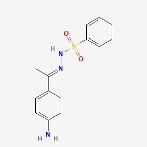 molecular formula C14H15N3O2S B11532640 N'-[(1E)-1-(4-aminophenyl)ethylidene]benzenesulfonohydrazide 