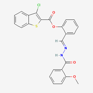 2-[(E)-{2-[(2-methoxyphenyl)carbonyl]hydrazinylidene}methyl]phenyl 3-chloro-1-benzothiophene-2-carboxylate