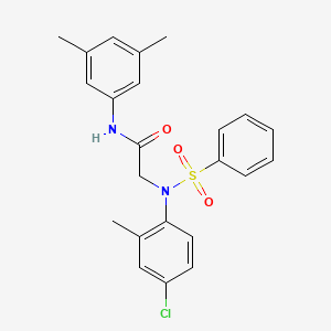 molecular formula C23H23ClN2O3S B11532687 2-[4-Chloro-2-methyl(phenylsulfonyl)anilino]-N-(3,5-dimethylphenyl)acetamide 