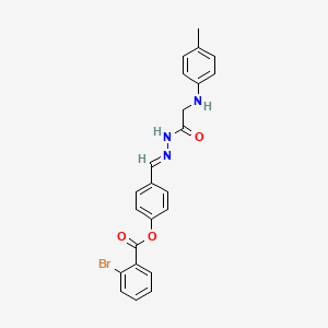 molecular formula C23H20BrN3O3 B11532688 4-[(E)-({2-[(4-Methylphenyl)amino]acetamido}imino)methyl]phenyl 2-bromobenzoate 