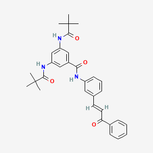 3,5-bis[(2,2-dimethylpropanoyl)amino]-N-{3-[(1E)-3-oxo-3-phenylprop-1-en-1-yl]phenyl}benzamide