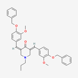 molecular formula C38H39NO5 B11532692 (3Z,5E)-3,5-bis[4-(benzyloxy)-3-methoxybenzylidene]-1-propylpiperidin-4-one 