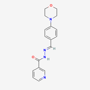 molecular formula C17H18N4O2 B11532706 N'-[(E)-[4-(Morpholin-4-YL)phenyl]methylidene]pyridine-3-carbohydrazide 