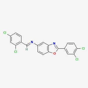 2-(3,4-dichlorophenyl)-N-[(E)-(2,4-dichlorophenyl)methylidene]-1,3-benzoxazol-5-amine