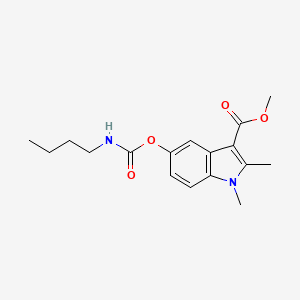 molecular formula C17H22N2O4 B11532723 methyl 5-[(butylcarbamoyl)oxy]-1,2-dimethyl-1H-indole-3-carboxylate 