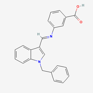 3-{[(E)-(1-benzyl-1H-indol-3-yl)methylidene]amino}benzoic acid