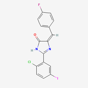 (5E)-2-(2-chloro-5-iodophenyl)-5-(4-fluorobenzylidene)-3,5-dihydro-4H-imidazol-4-one