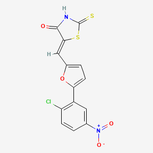 molecular formula C14H7ClN2O4S2 B11532772 (5Z)-5-{[5-(2-chloro-5-nitrophenyl)furan-2-yl]methylidene}-2-thioxo-1,3-thiazolidin-4-one 