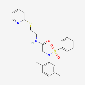 2-[N-(2,5-Dimethylphenyl)benzenesulfonamido]-N-[2-(pyridin-2-ylsulfanyl)ethyl]acetamide