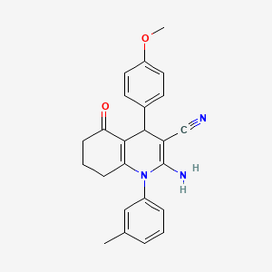 2-Amino-4-(4-methoxyphenyl)-5-oxo-1-(m-tolyl)-1,4,5,6,7,8-hexahydroquinoline-3-carbonitrile