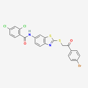 N-(2-{[2-(4-bromophenyl)-2-oxoethyl]sulfanyl}-1,3-benzothiazol-6-yl)-2,4-dichlorobenzamide