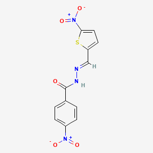 molecular formula C12H8N4O5S B11532794 4-nitro-N'-[(5-nitro-2-thienyl)methylene]benzohydrazide 