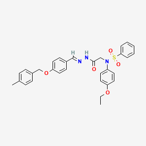 molecular formula C31H31N3O5S B11532804 N-(4-Ethoxyphenyl)-N-({N'-[(E)-{4-[(4-methylphenyl)methoxy]phenyl}methylidene]hydrazinecarbonyl}methyl)benzenesulfonamide 