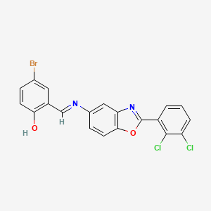 4-bromo-2-[(E)-{[2-(2,3-dichlorophenyl)-1,3-benzoxazol-5-yl]imino}methyl]phenol