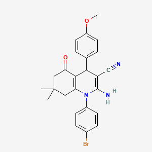 2-Amino-1-(4-bromophenyl)-4-(4-methoxyphenyl)-7,7-dimethyl-5-oxo-1,4,5,6,7,8-hexahydroquinoline-3-carbonitrile