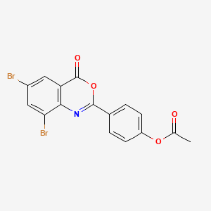 molecular formula C16H9Br2NO4 B11532902 4-(6,8-dibromo-4-oxo-4H-3,1-benzoxazin-2-yl)phenyl acetate 