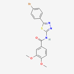 molecular formula C17H14BrN3O3S B11532920 N-[5-(4-bromophenyl)-1,3,4-thiadiazol-2-yl]-3,4-dimethoxybenzamide 