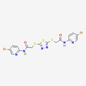 molecular formula C16H12Br2N6O2S3 B11532924 2,2'-(1,3,4-thiadiazole-2,5-diyldisulfanediyl)bis[N-(5-bromopyridin-2-yl)acetamide] 