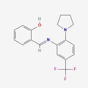 2-[(E)-{[2-(pyrrolidin-1-yl)-5-(trifluoromethyl)phenyl]imino}methyl]phenol