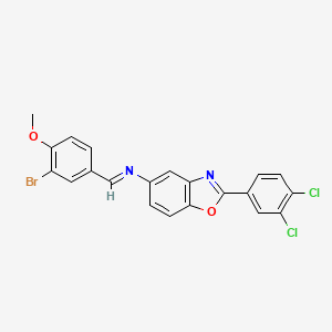 N-[(E)-(3-bromo-4-methoxyphenyl)methylidene]-2-(3,4-dichlorophenyl)-1,3-benzoxazol-5-amine