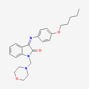 molecular formula C24H29N3O3 B11532956 (3Z)-1-(morpholin-4-ylmethyl)-3-{[4-(pentyloxy)phenyl]imino}-1,3-dihydro-2H-indol-2-one 